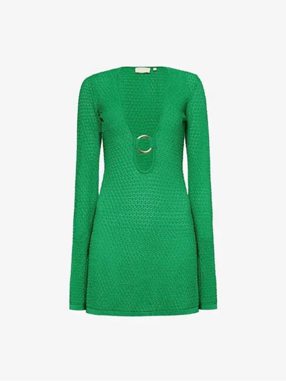MONDAY SWIMWEAR MONTEGO MINI DRESS IN PALM GREEN LUREX LACE L/XL (V)